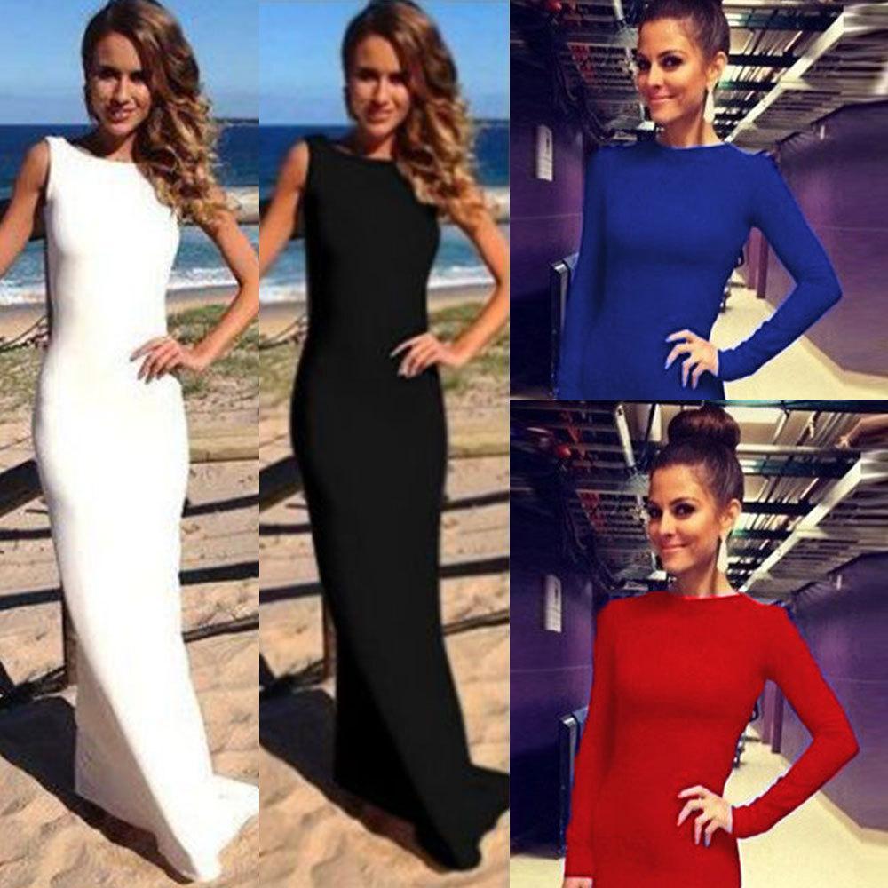 Sleeveless Bodycon Scoop Sheath Sexy Full-length Dress