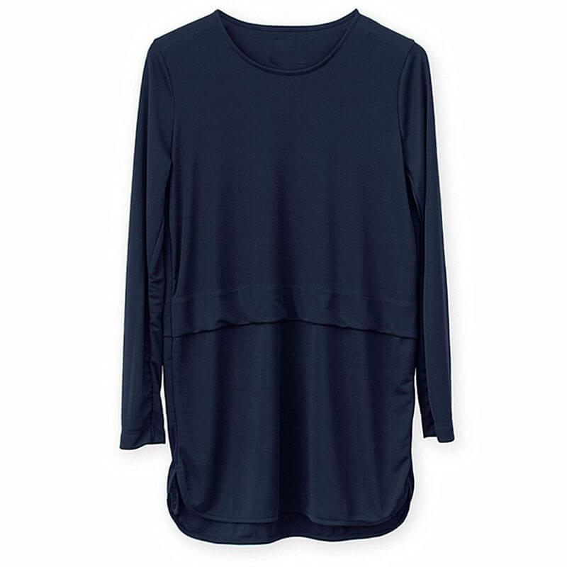 Free Shipping Clearence Scoop Long Sleeves Loose Pure Color Straight Short Dress