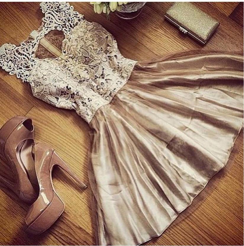 Sleeveless Scoop Golden Laces Patchwork Dress
