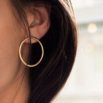 CONTRACTED JOKER COPPER SMOOTH CIRCLE EARRINGS