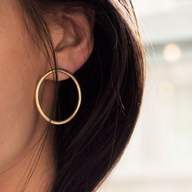 CONTRACTED JOKER COPPER SMOOTH CIRCLE EARRINGS