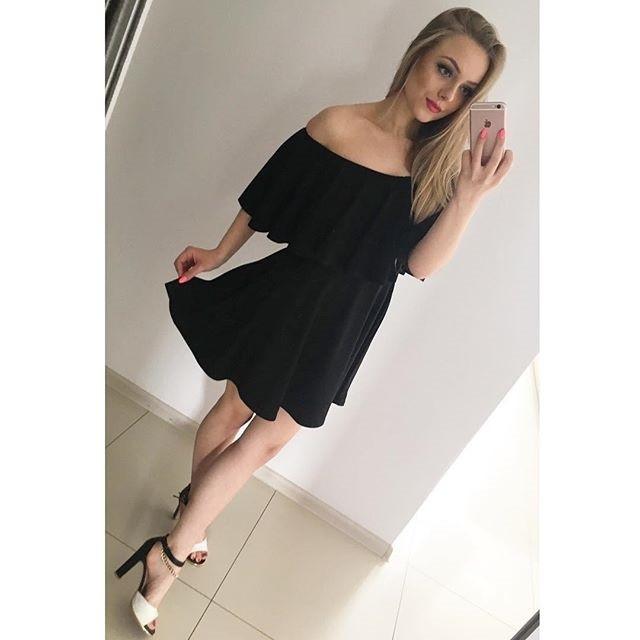 Off Shoulder Pure Color Short Sleeves Sexy Short Dress