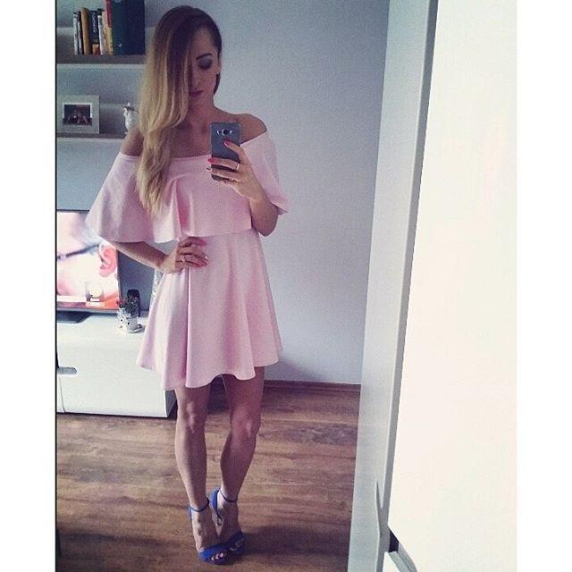 Off Shoulder Pure Color Short Sleeves Sexy Short Dress