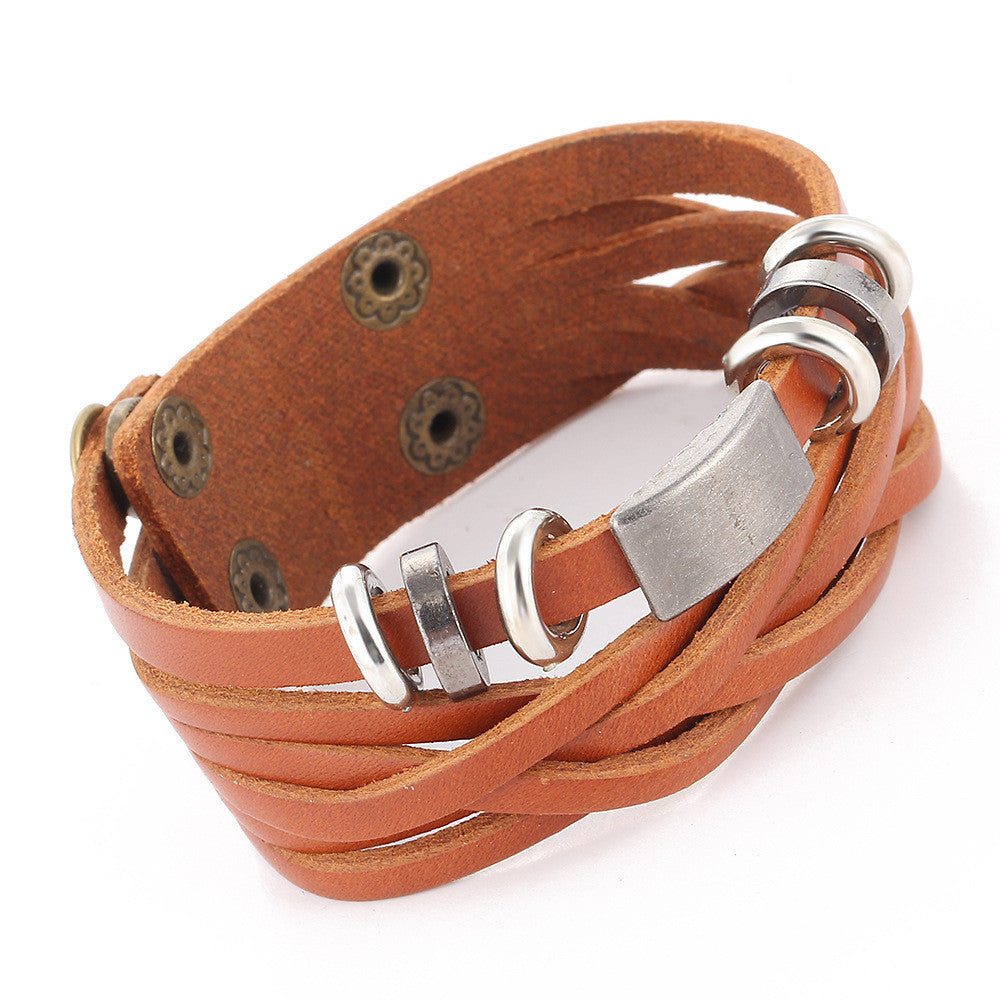 PERSONALITY BRAIDED LEATHER BRACELET