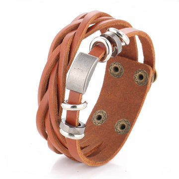 PERSONALITY BRAIDED LEATHER BRACELET