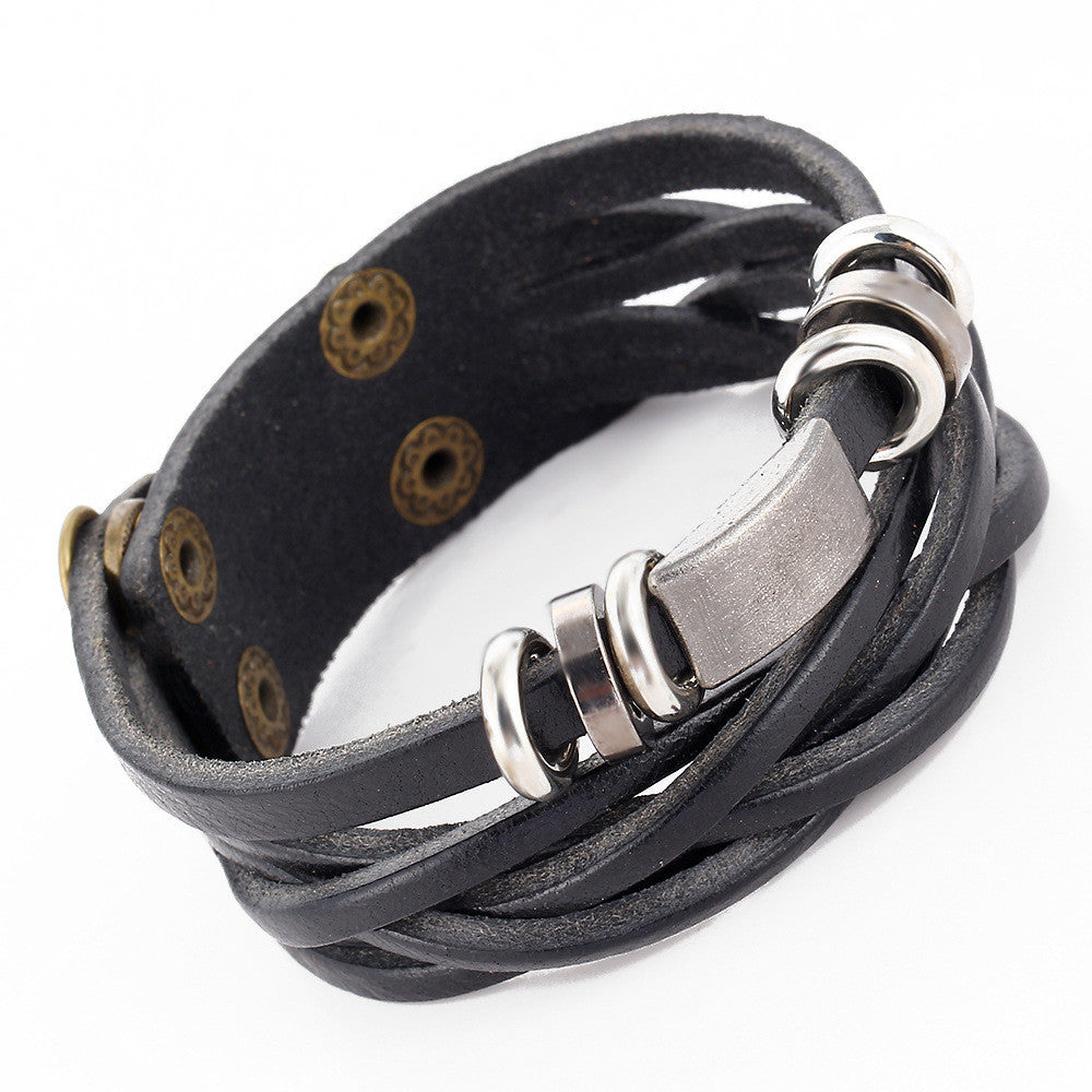 PERSONALITY BRAIDED LEATHER BRACELET