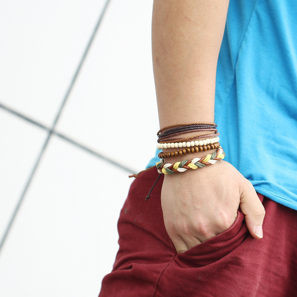 NATIONAL STYLE BEADS HAND WOVEN BRACELET