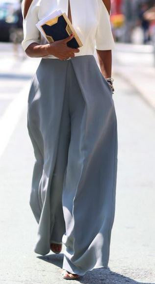WIDE LEG LOOSE CASUAL STREET HIGH WAIST PANTS