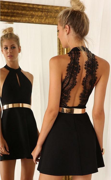 Lace Short Sleevees Short Dress