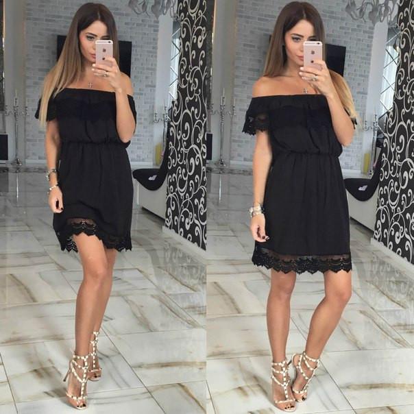 Off Shoulder Lace Patchwork Pure Color Short Dress