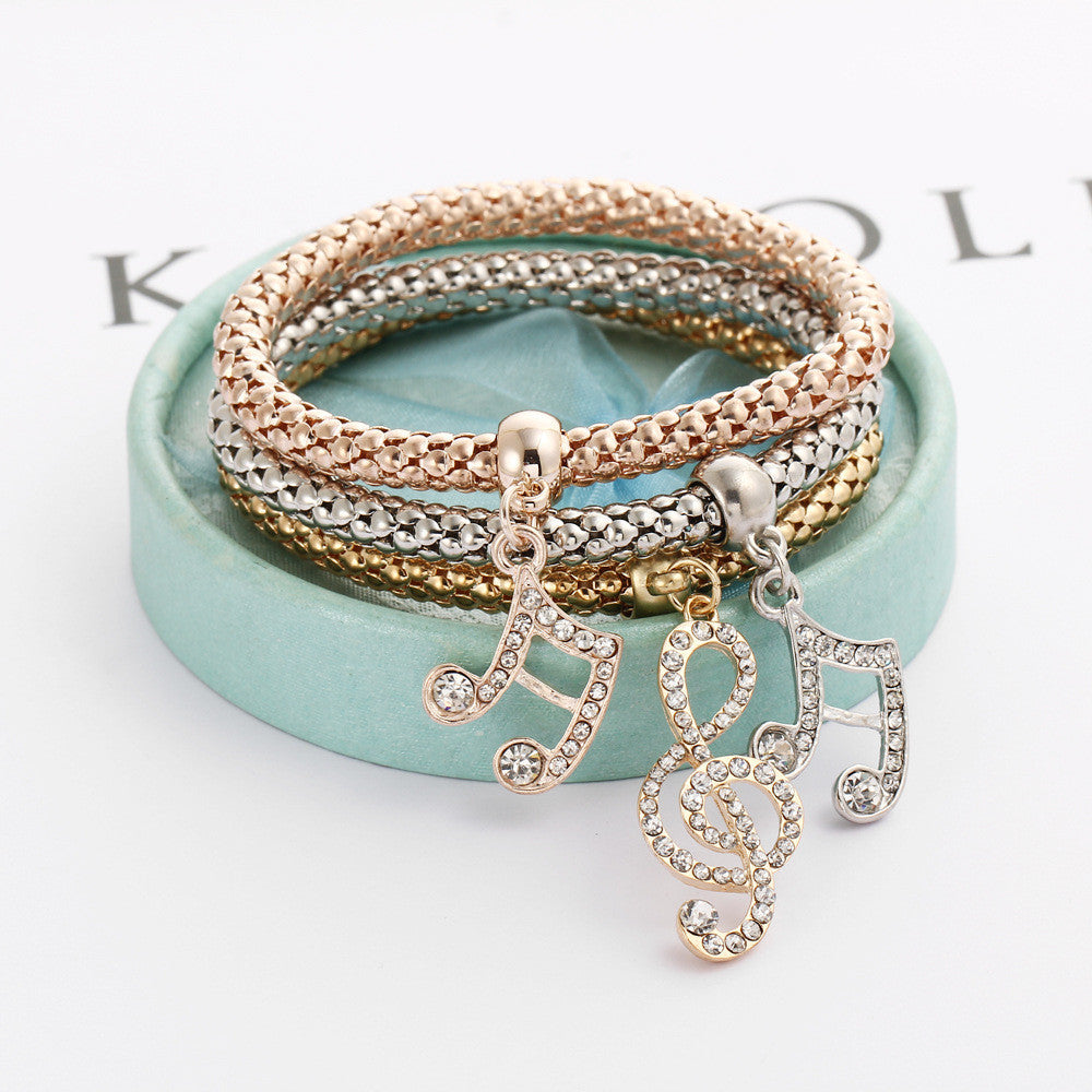 MUSIC NOTES THREE COLOR BOUNCE BRACELET