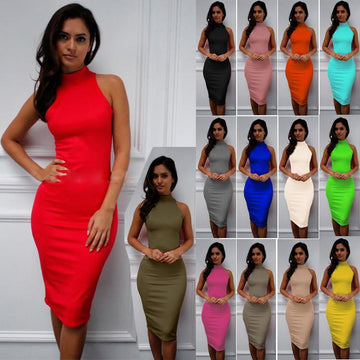 Simple Sleeveless Stretch Sexy Party Dress