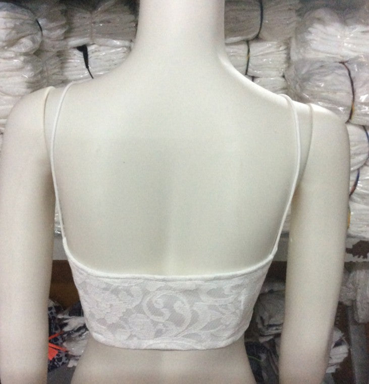 High elastic force Lace Spaghetti Strap Crop Top Sexy Vest-1