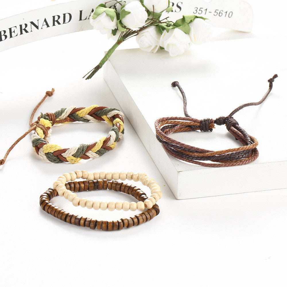 NATIONAL STYLE BEADS HAND WOVEN BRACELET