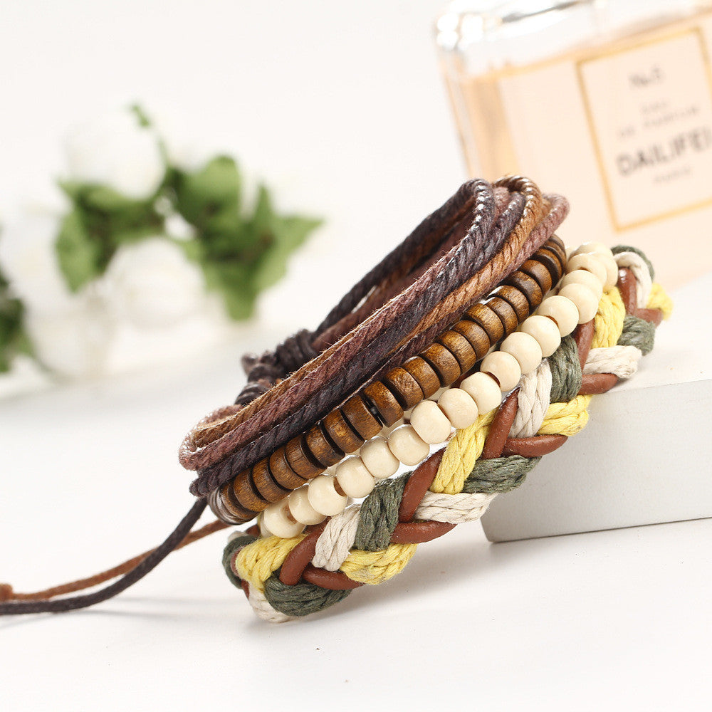 NATIONAL STYLE BEADS HAND WOVEN BRACELET