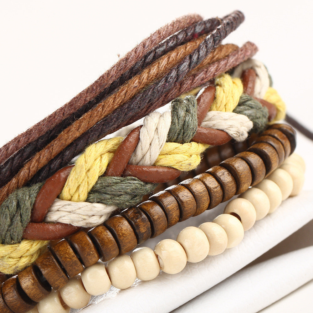 NATIONAL STYLE BEADS HAND WOVEN BRACELET
