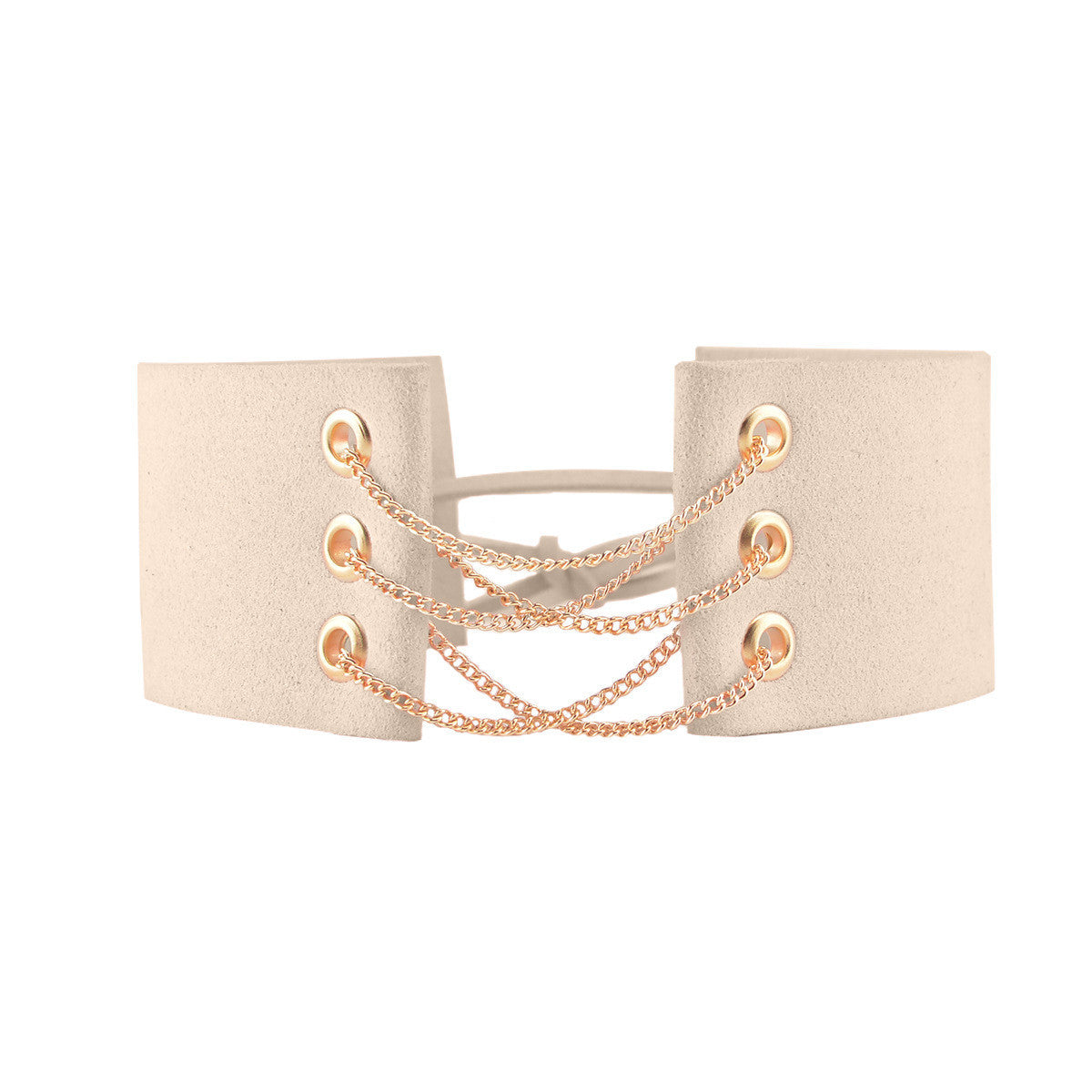 WIDE LINT BELT LADY'S COLLARS NECKLACE