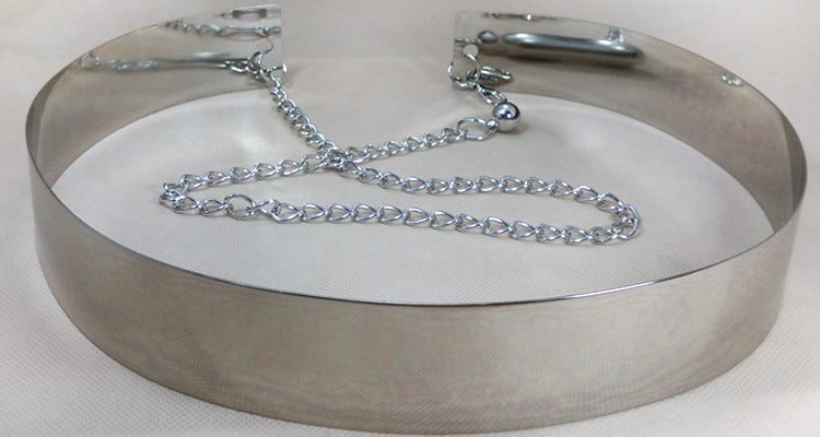 GOLDEN WIDE PLATE METAL WAIST BELT MIRROR WAISTBAND