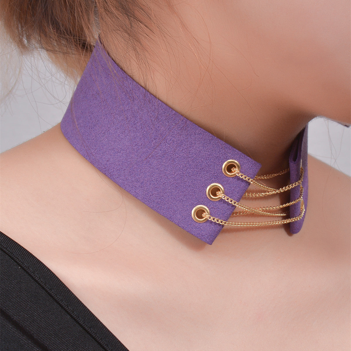WIDE LINT BELT LADY'S COLLARS NECKLACE