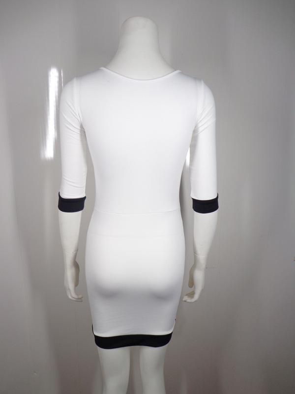 Asymmetric Patchwork Half Sleeve Bodycon Pencil Short Dress