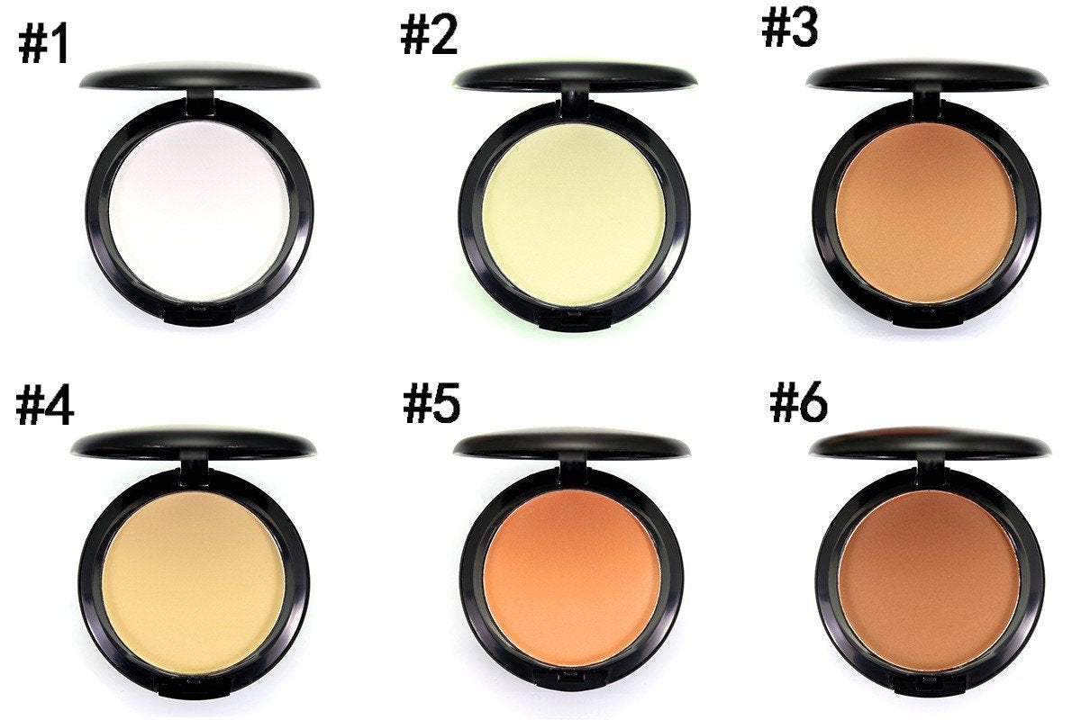 6 Colors 2 Layers Face Pressed Powder Contour Foundation Concealer Makeup Cosmetics With Mirror And Puff