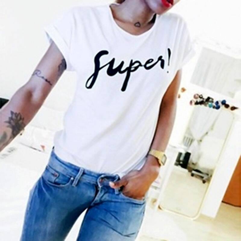 Short Sleeves Letter Print Scoop Casual T-shirt