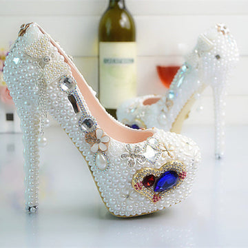 PEARL CRYSTAL STILETTO HEELS – LUXURY EMBELLISHED WEDDING & PARTY PUMPS