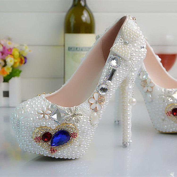 PEARL CRYSTAL STILETTO HEELS – LUXURY EMBELLISHED WEDDING & PARTY PUMPS