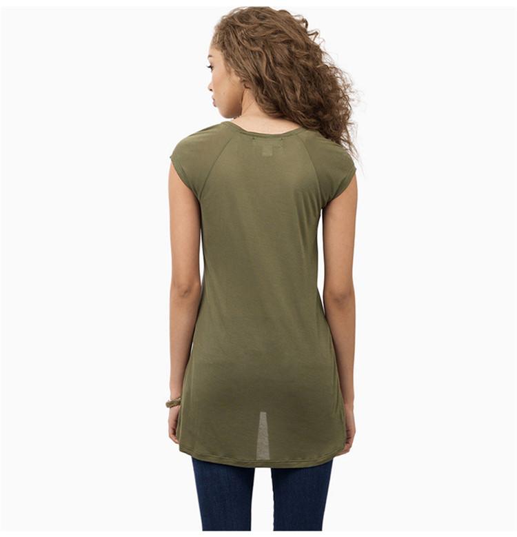 Pure Color Show Thin V-neck Short Sleeves T-shirt