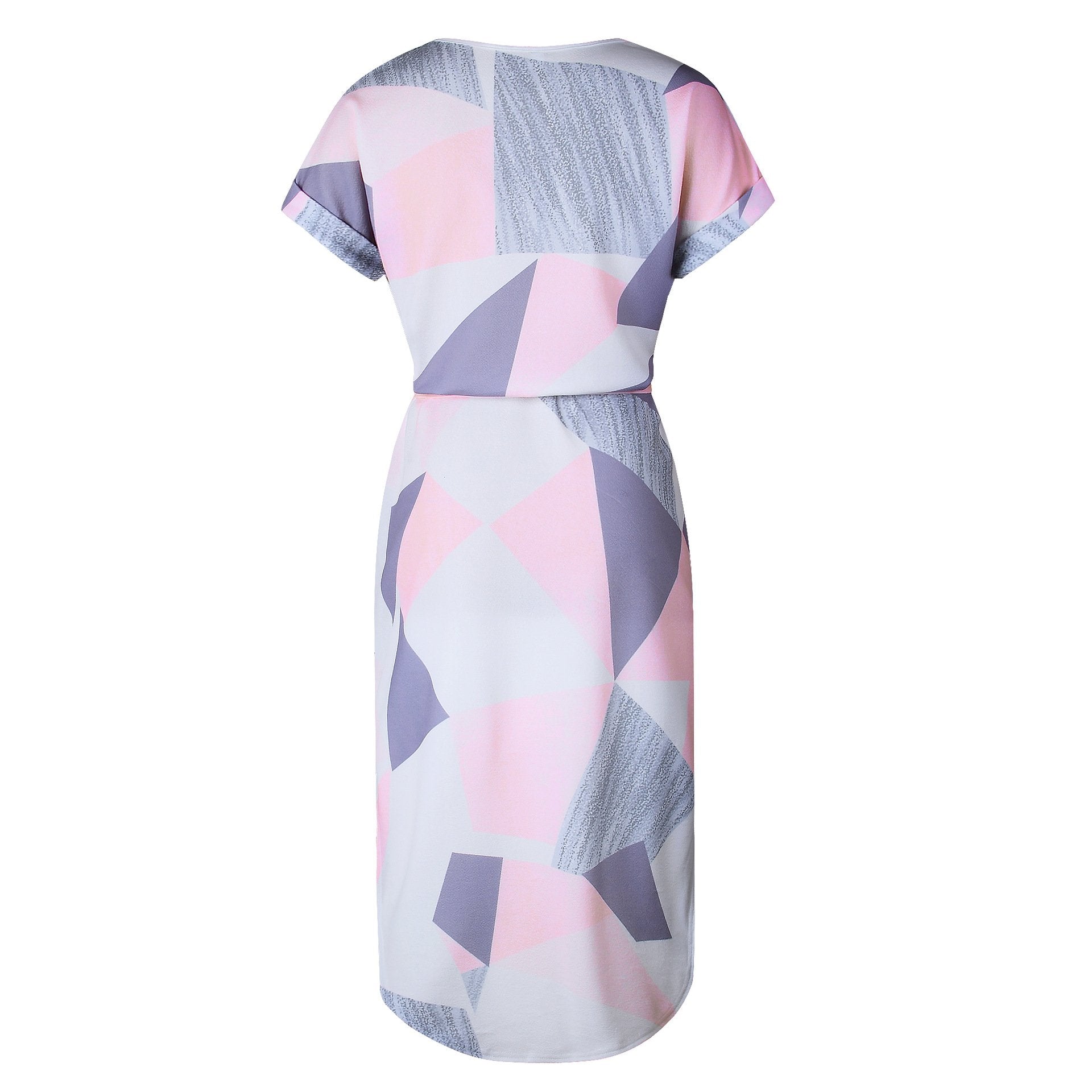 Sexy V-neck Print Irregular Knee-length Dress