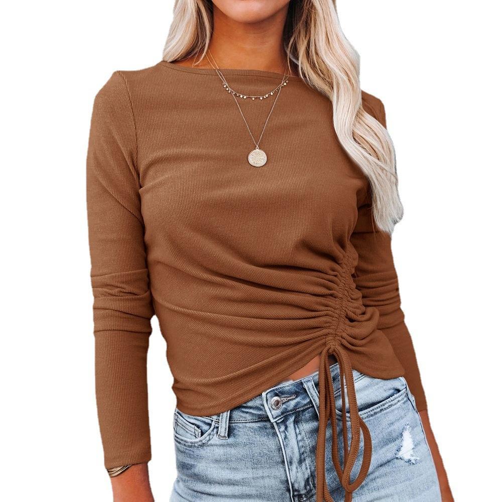 FASHION SLIM DRAWSTRING SWEATER TOP
