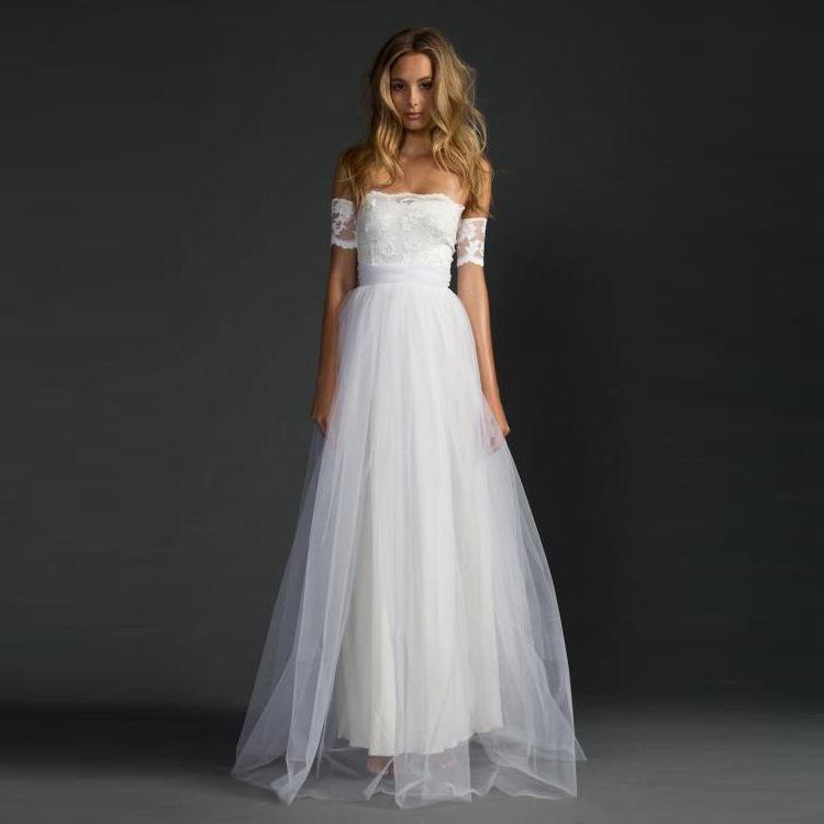 Off-shoulder Lace Pleated Bowknot Floor Grown Long Dress