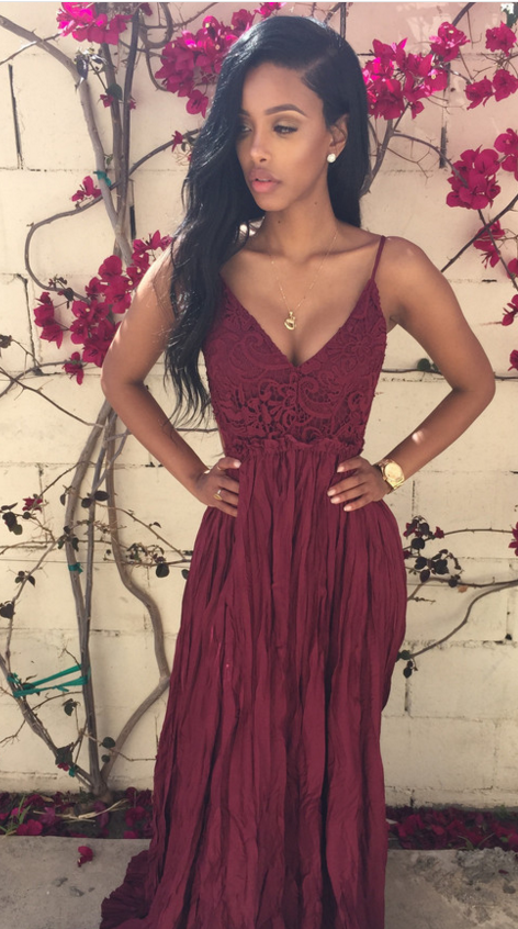 Sexy Backless V-neck Lace Patchwork Chiffon Club Dress