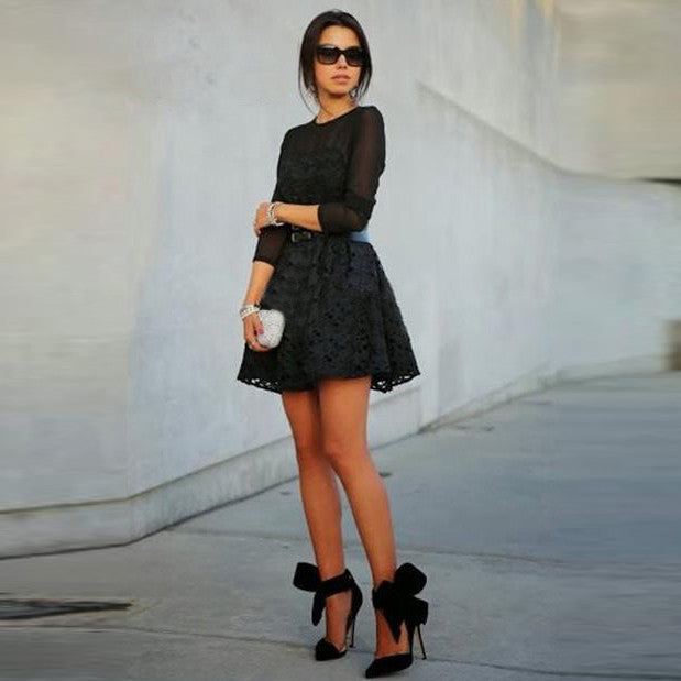 Charming Removable Big Bow High Heel Heels Shoes