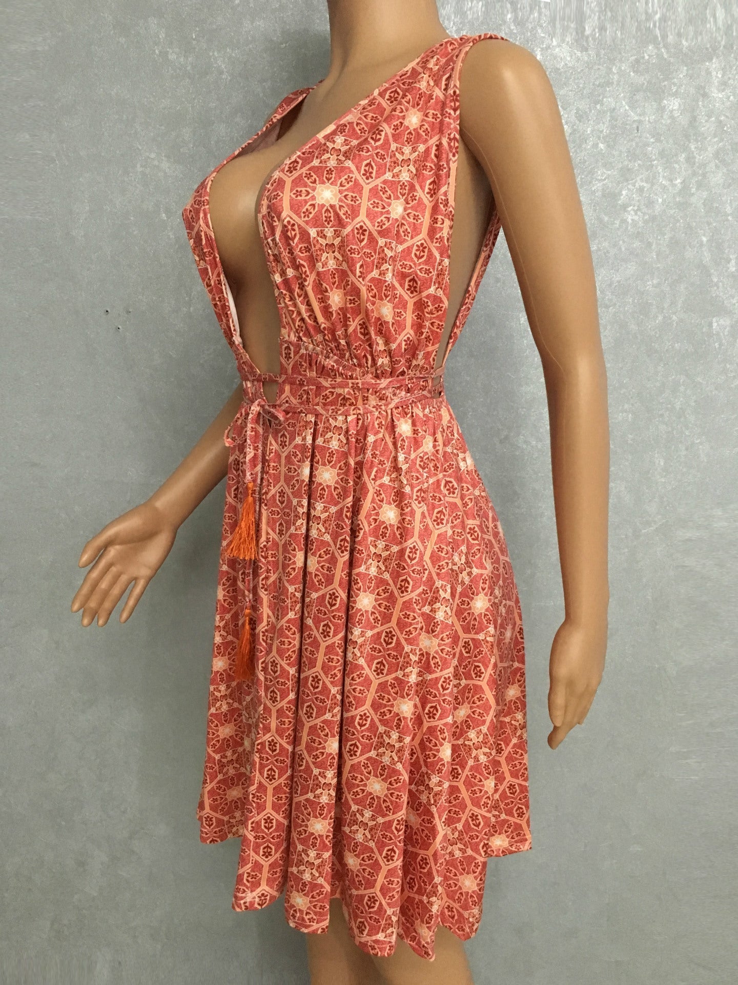 Sexy Bear Shoulder Print Short Dress