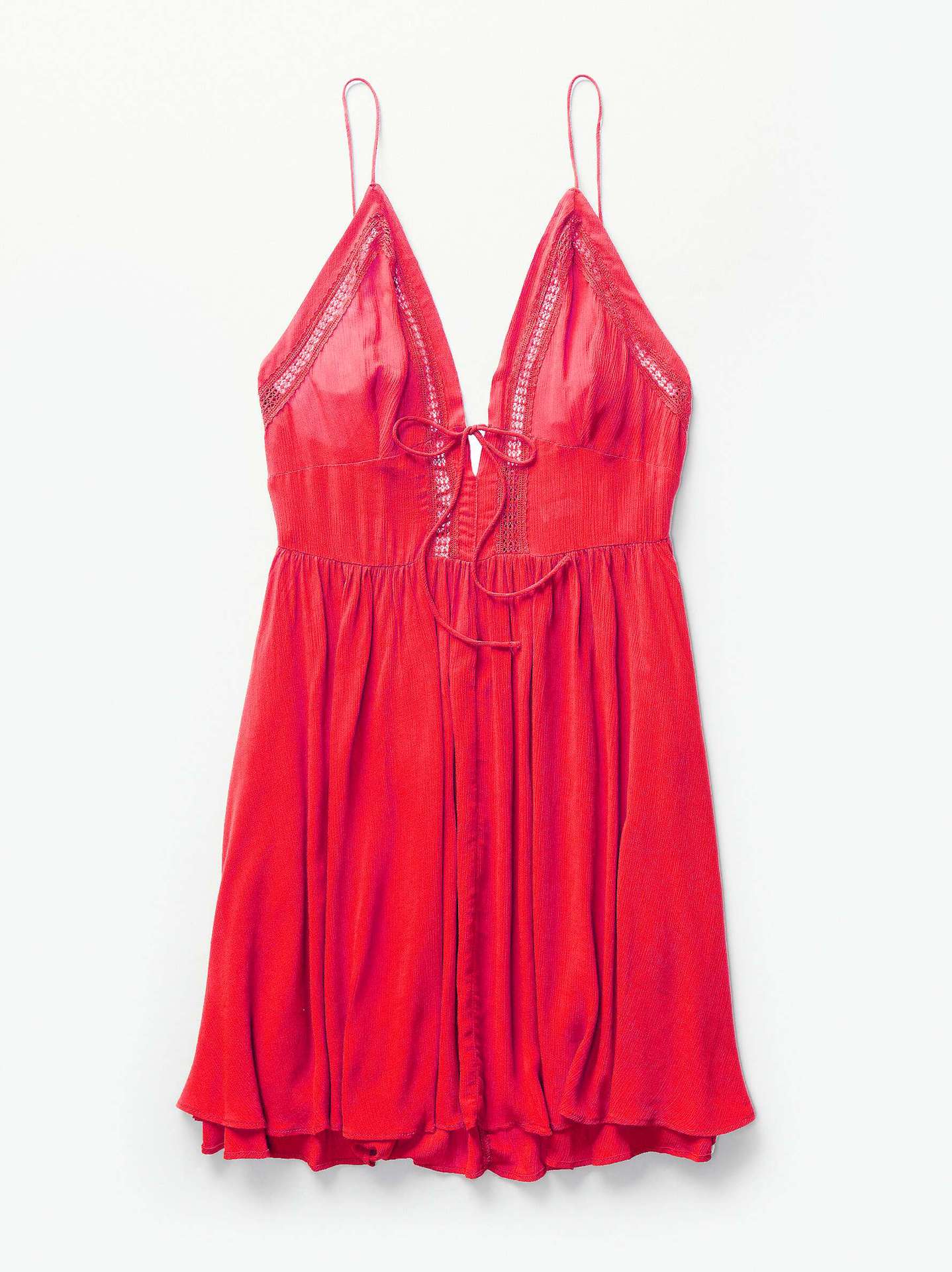 Spaghetti Straps V-neck Backless Pure Color Beach Short Dress