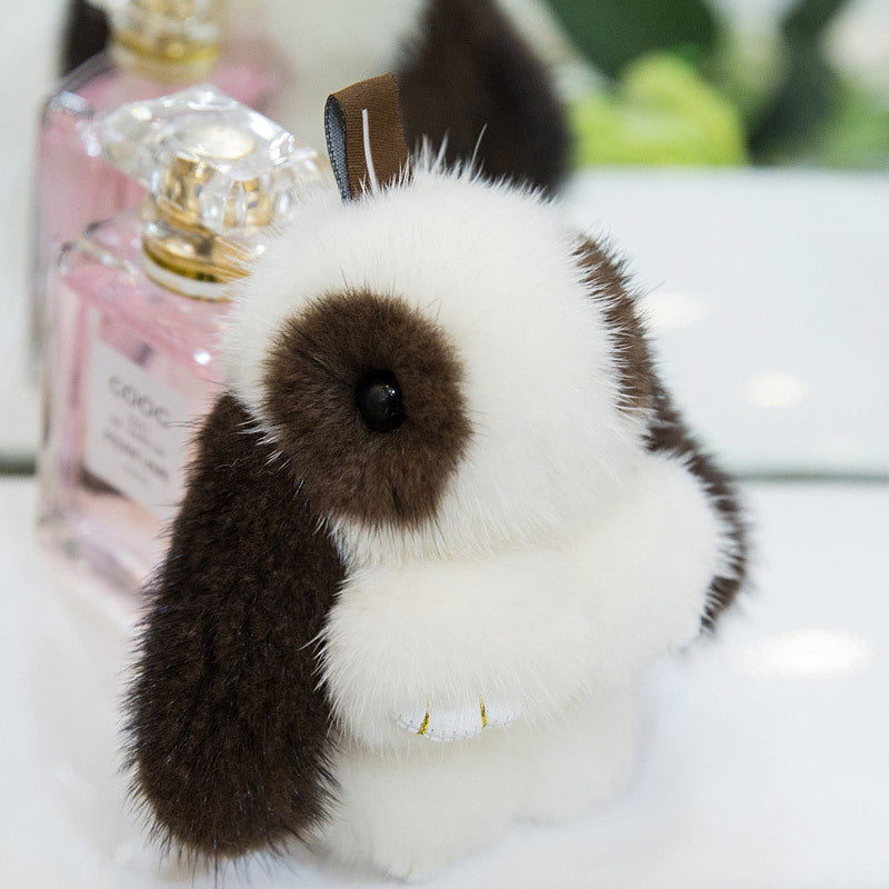 CUTE MINI REAL RABBIT FUR BUNNY CHARM