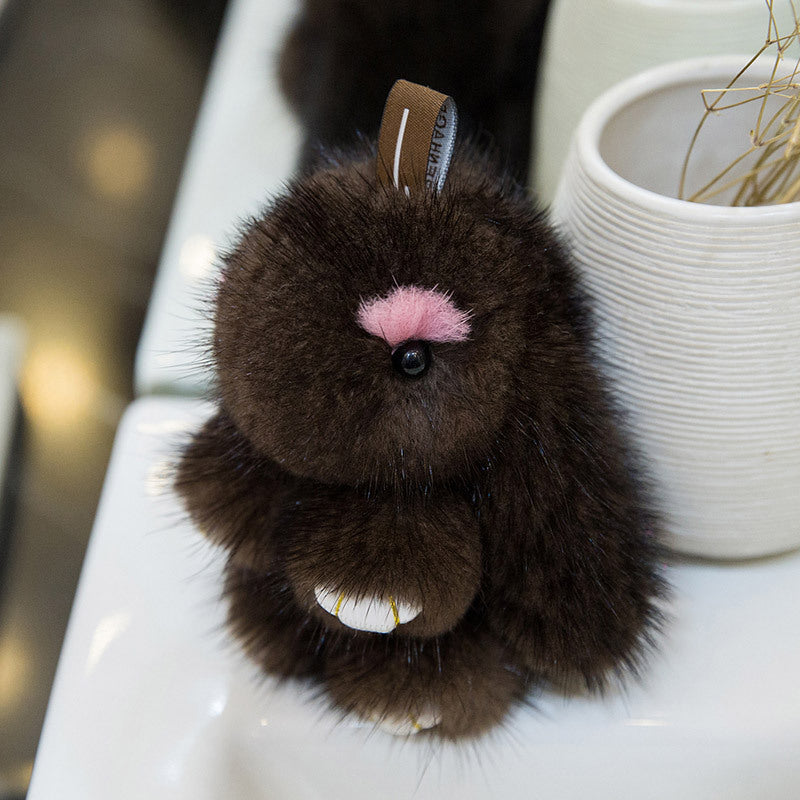 CUTE MINI REAL RABBIT FUR BUNNY CHARM