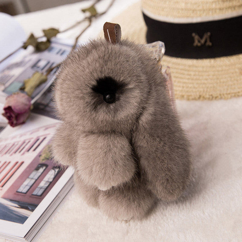 CUTE MINI REAL RABBIT FUR BUNNY CHARM