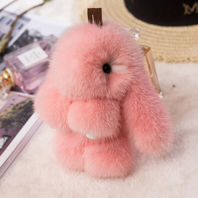 CUTE MINI REAL RABBIT FUR BUNNY CHARM