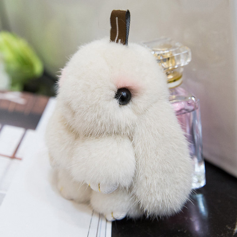 CUTE MINI REAL RABBIT FUR BUNNY CHARM