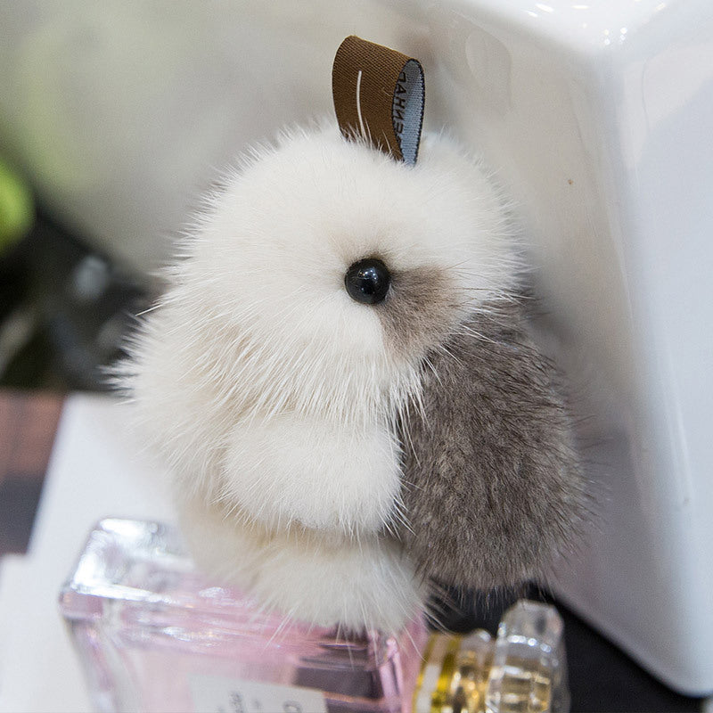 CUTE MINI REAL RABBIT FUR BUNNY CHARM