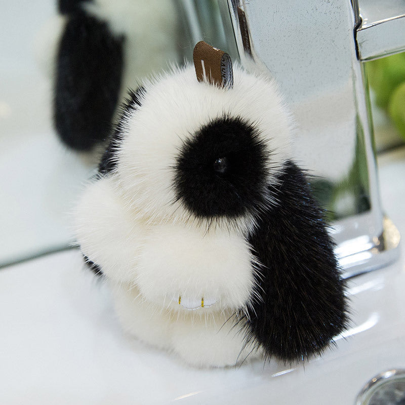 CUTE MINI REAL RABBIT FUR BUNNY CHARM