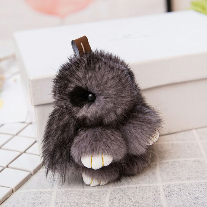 CUTE MINI REAL RABBIT FUR BUNNY CHARM