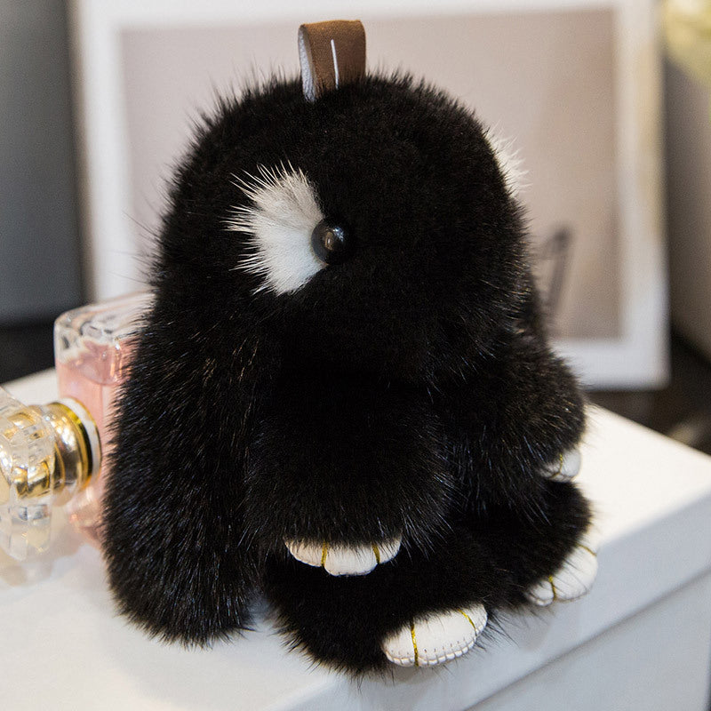 CUTE MINI REAL RABBIT FUR BUNNY CHARM