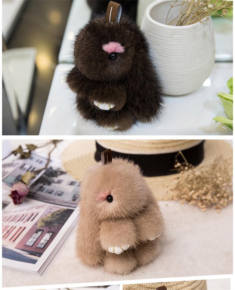CUTE MINI REAL RABBIT FUR BUNNY CHARM