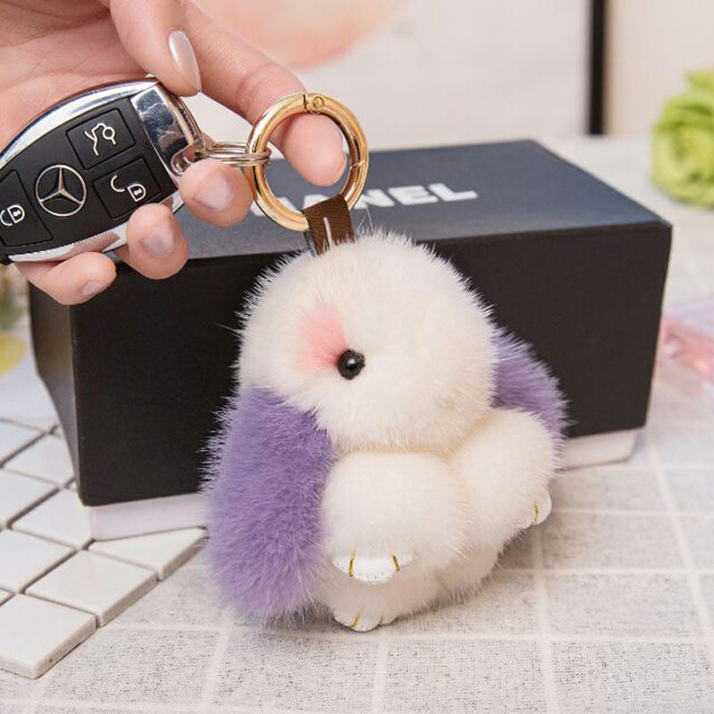 CUTE MINI REAL RABBIT FUR BUNNY CHARM