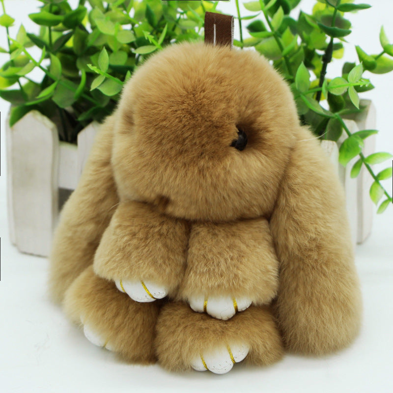 RABBIT FUR MINI COLORFUL BUNNY KEYCHAIN ACCESSORY