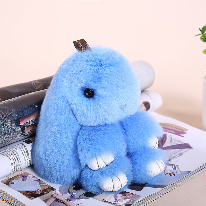 RABBIT FUR MINI COLORFUL BUNNY KEYCHAIN ACCESSORY