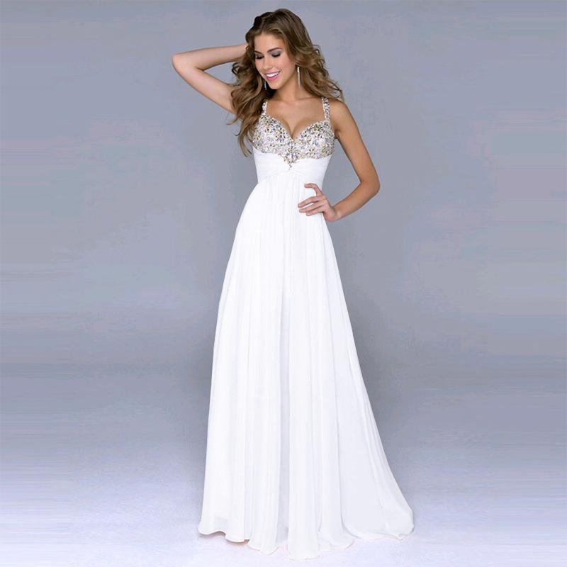 Pleated Straps Sequined Ruched Long Prom Dress
